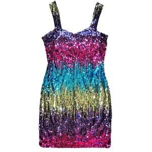 GUESS multicolor sequin sheath dress size 12